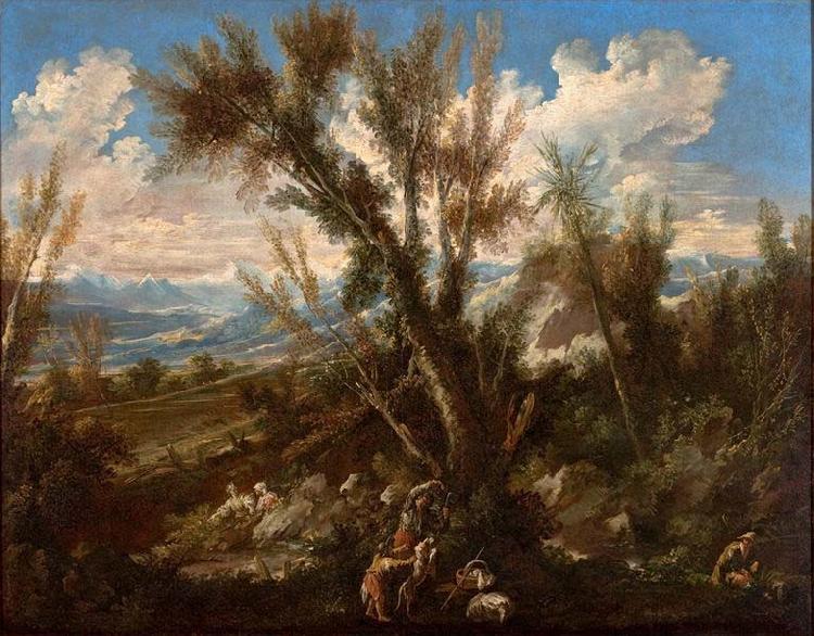 Alessandro Magnasco Landscape with Shepherds oil painting image